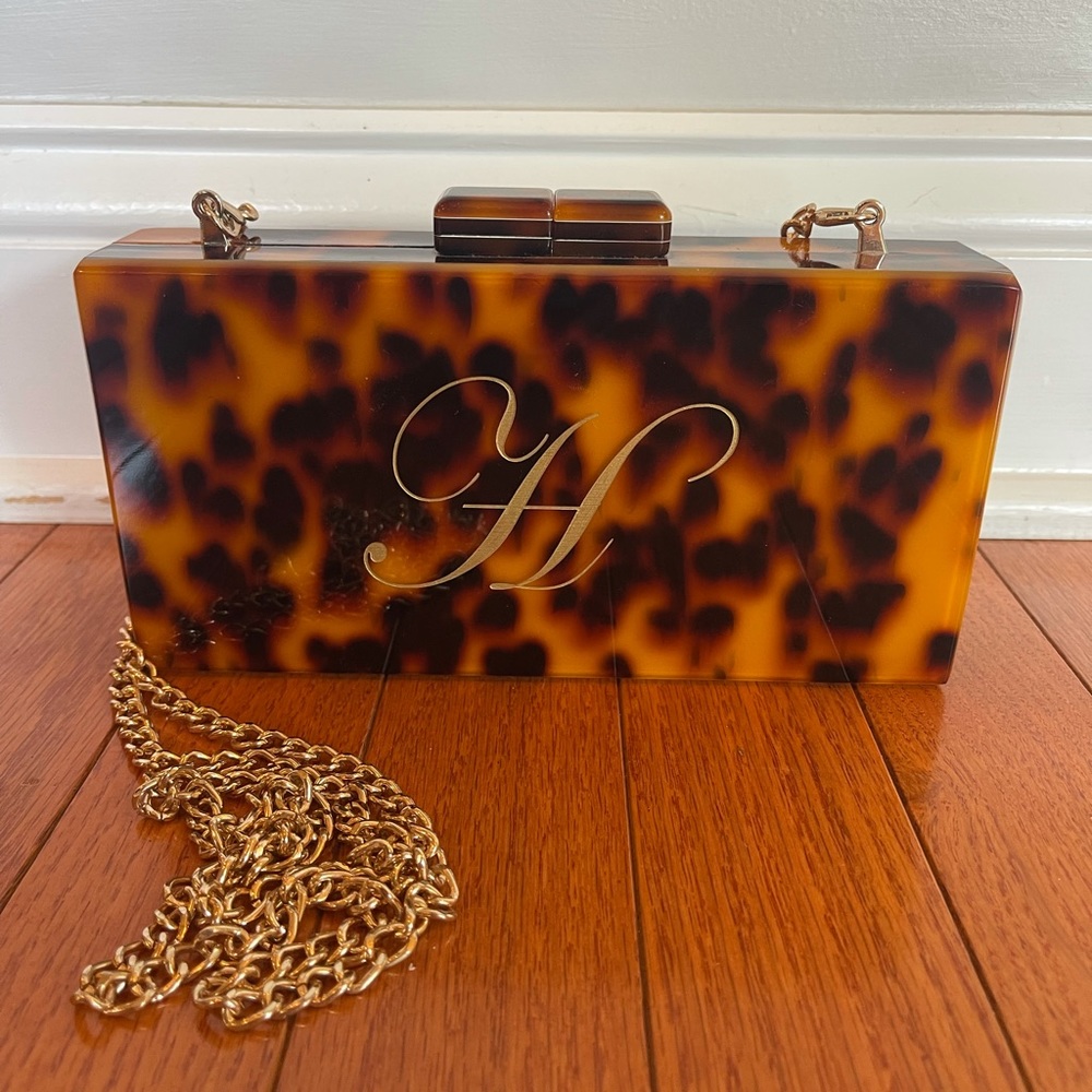 Tortoise Shell “H” initial bag
